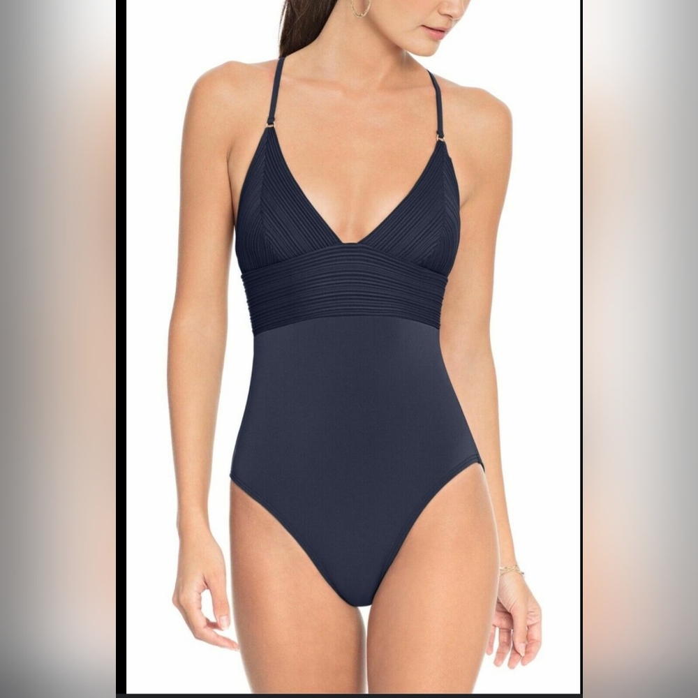 Robin Piccone Navy Blue One-Piece Swimsuit